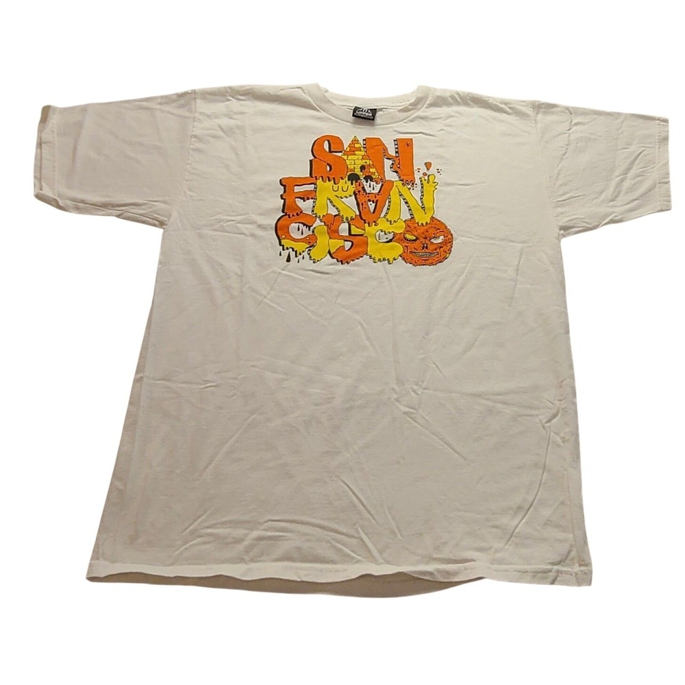 Upper Playground San Francisco Graphic T-Shirt White Mens Medium SF Street Art